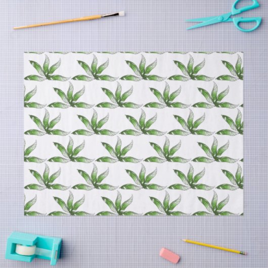 Weefselpapier - ontwerp met groene veren tissuepapier (Craft)