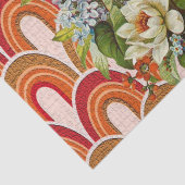 Weefselpapier Oranje Floral Tissuepapier (Detail)