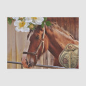 Weefselpapier Paard Bloemen Tissuepapier (Voorkant)