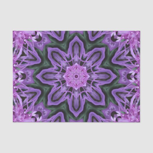Weefselpapier Paars Bloem 2 Kaleidoscoop 1 Tissuepapier (Voorkant)