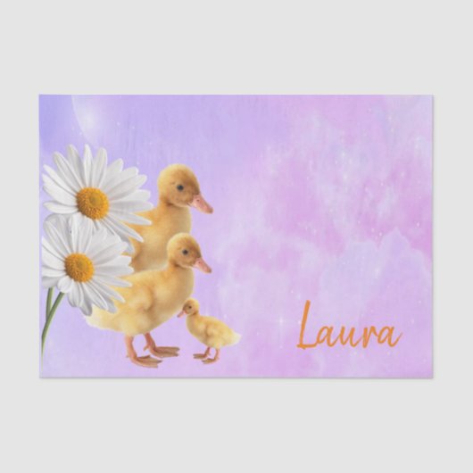 Weefselpapier Paarse eenden Tissuepapier (Voorkant)