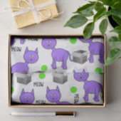 Weefselpapier Paarse katten Tissuepapier (Geschenk)