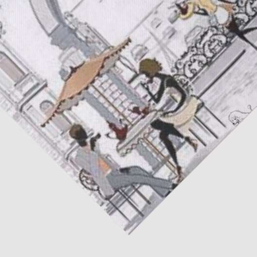 Weefselpapier Parijs Frankrijk Koffie Tissuepapier (Detail)