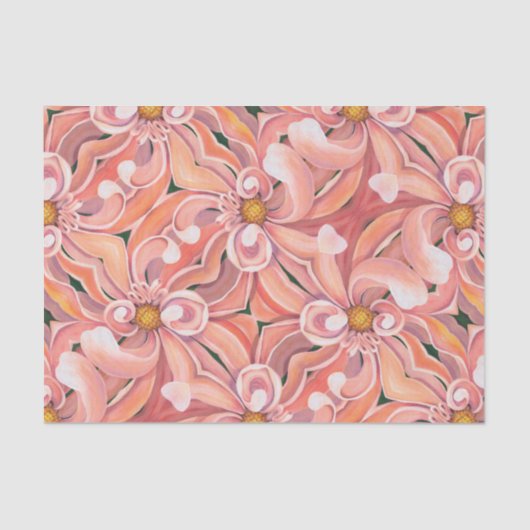 Weefselpapier - Peach dahlia Tissuepapier (Voorkant)