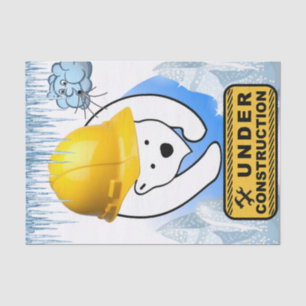 Weefselpapier Polair Beer in bouwwolken Tissuepapier