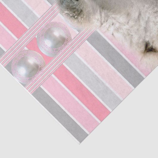 Weefselpapier Polaire Beer roze stropen Tissuepapier (Detail)