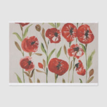 Weefselpapier Poppie Bloemen