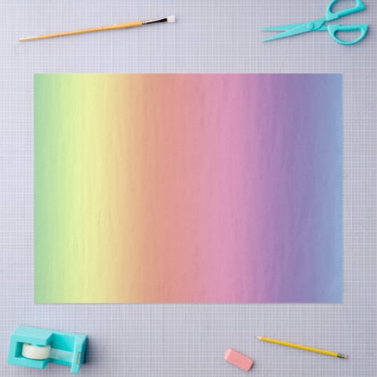 Weefselpapier - Regenboogstrepen (vert.) Tissuepapier (Craft)