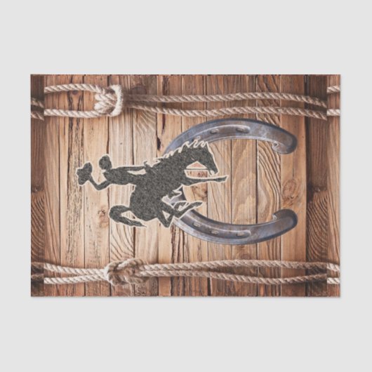 Weefselpapier Rodeo Cowboy Paardentouw zadel Tissuepapier (Voorkant)