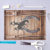 Weefselpapier Rodeo Cowboy Paardentouw zadel Tissuepapier (Craft)