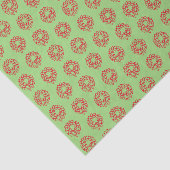 Weefselpapier - Rood kerstfeest op groen Tissuepapier (Detail)