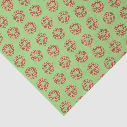 Weefselpapier - Rood kerstfeest op groen Tissuepapier (Detail)