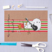 Weefselpapier rood, wit streep Snowman Tissuepapier (Craft)