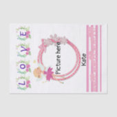 Weefselpapier Roze fairy Floral Love Tissuepapier (Voorkant)