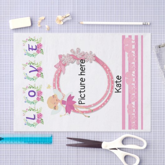 Weefselpapier Roze fairy Floral Love Tissuepapier (Craft)