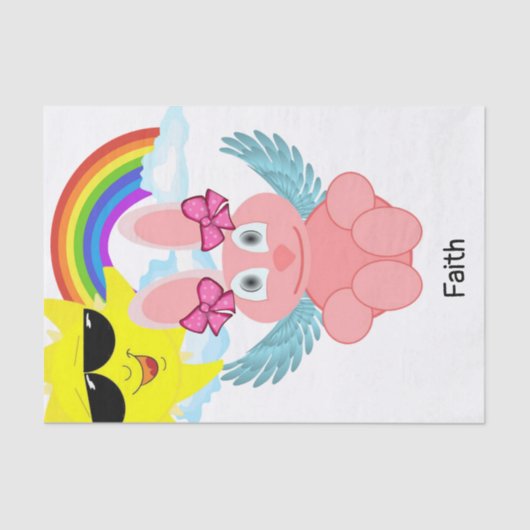 Weefselpapier Roze konijnenboosterstraal Tissuepapier (Voorkant)