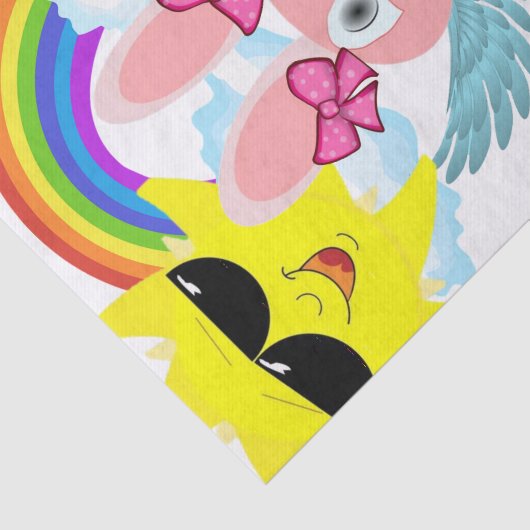 Weefselpapier Roze konijnenboosterstraal Tissuepapier (Detail)