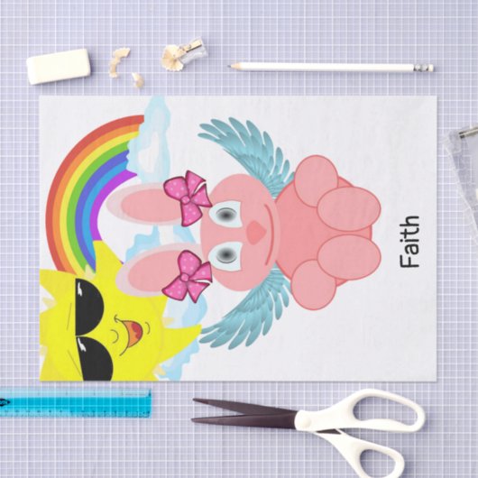 Weefselpapier Roze konijnenboosterstraal Tissuepapier (Craft)