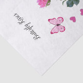Weefselpapier Roze roze Butterfly Kisses Hearts Tissuepapier (Detail)