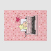 Weefselpapier Roze schrijfmachine Kittens Cats Tissuepapier (Voorkant)