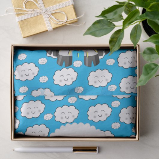 Weefselpapier Schapel Sun Clouds Blue Tissuepapier (Geschenk)