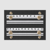 Weefselpapier Skulls Black Hearts Black WhiteStrip Tissuepapier (Voorkant)