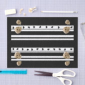 Weefselpapier Skulls Black Hearts Black WhiteStrip Tissuepapier (Craft)