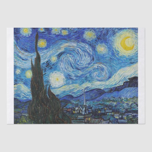 WEEFSELPAPIER : STERRENNACHT VAN GOGH TISSUEPAPIER (Voorkant)