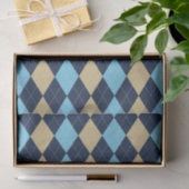 Weefselpapier Strepen Blauw Plaid Tissuepapier (Geschenk)