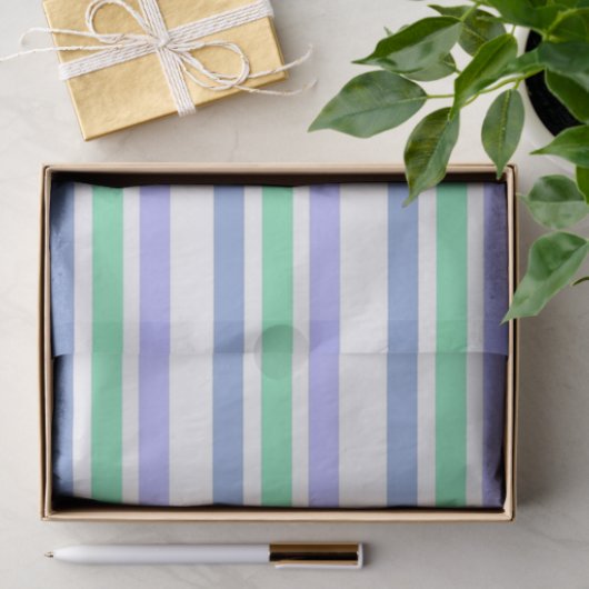 Weefselpapier Stripe Blue Green Tissuepapier (Geschenk)