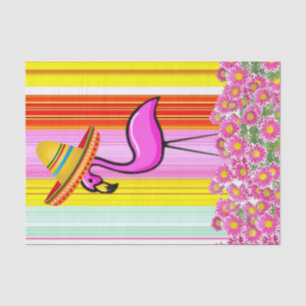 Weefselpapier Stripe Flamingo Floral Tissuepapier