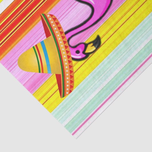 Weefselpapier Stripe Flamingo Floral Tissuepapier (Detail)