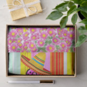 Weefselpapier Stripe Flamingo Floral Tissuepapier (Geschenk)
