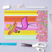 Weefselpapier Stripe Flamingo Floral Tissuepapier (Craft)
