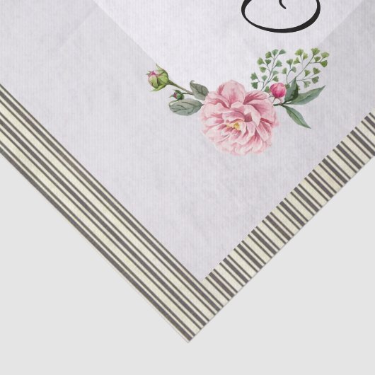 Weefselpapier Stripe Floral Tissuepapier (Detail)