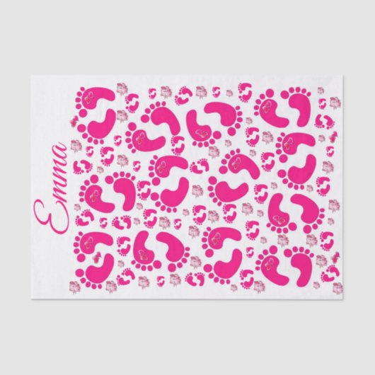 Weefselpapier Stripes Baby Feet Girl Elephants Tissuepapier (Voorkant)