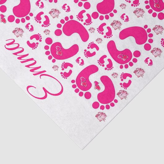 Weefselpapier Stripes Baby Feet Girl Elephants Tissuepapier (Detail)