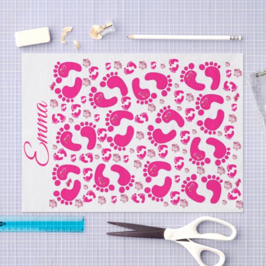 Weefselpapier Stripes Baby Feet Girl Elephants Tissuepapier (Craft)