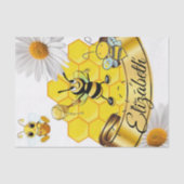 Weefselpapier Stripes Bumblebee White Daisy Tissuepapier (Voorkant)