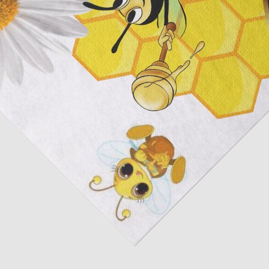 Weefselpapier Stripes Bumblebee White Daisy Tissuepapier (Detail)