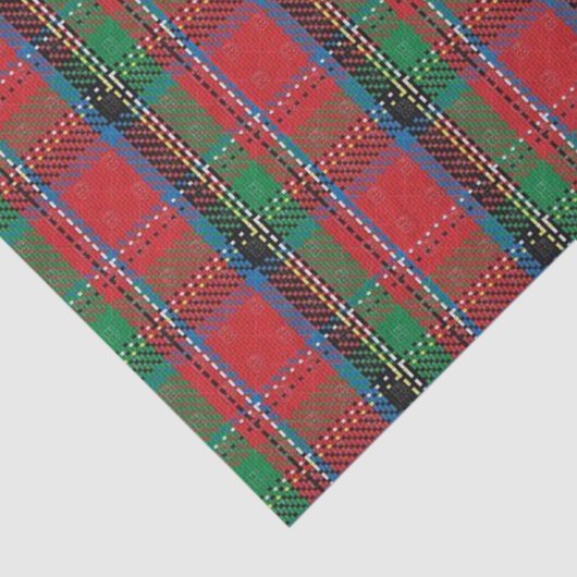 Weefselpapier stripes rood blauw groen geplakt tissuepapier (Detail)