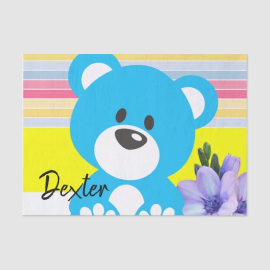 Weefselpapier Stripes Teddy Bear Tissuepapier (Voorkant)