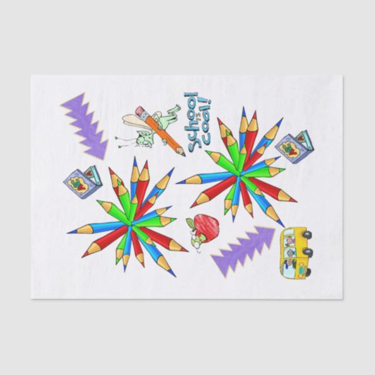 Weefselpapier Terug naar school is cool Tissuepapier (Voorkant)