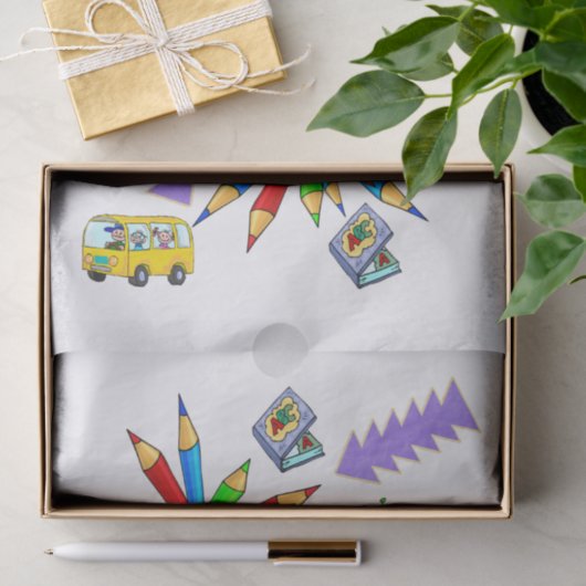 Weefselpapier Terug naar school is cool Tissuepapier (Geschenk)