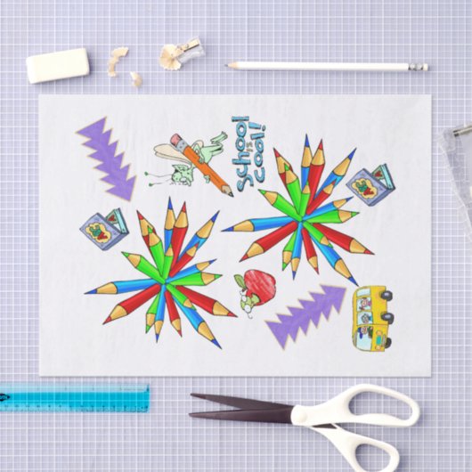 Weefselpapier Terug naar school is cool Tissuepapier (Craft)