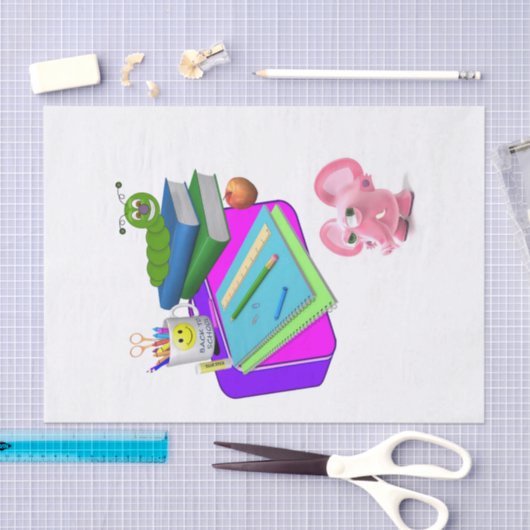 Weefselpapier Terug naar Schoolroze Varkens Tissuepapier (Craft)