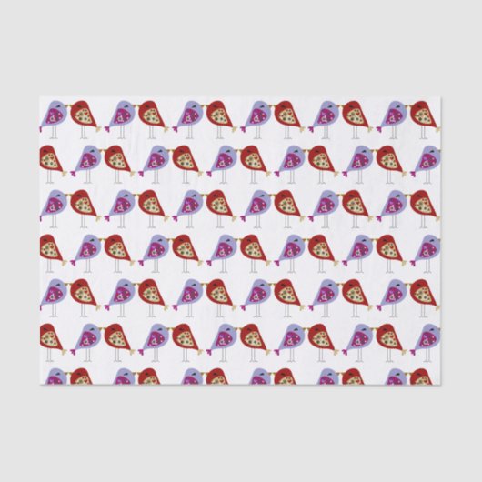 Weefselpapier - Tortelduifjes Tissuepapier (Voorkant)