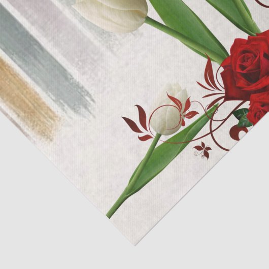 Weefselpapier Tulus Red Rose Tissuepapier (Detail)