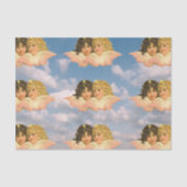 WEEFSELPAPIER  TWIN ANGELS WOLKEN IN BLAUW TISSUEPAPIER (Voorkant)