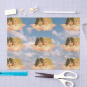 WEEFSELPAPIER  TWIN ANGELS WOLKEN IN BLAUW TISSUEPAPIER (Craft)